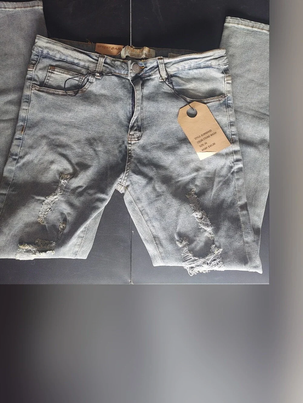 Men's Distressed Light Blue Skinny Jeans